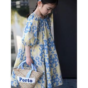 4 5 6 7 8 9 10 11 12 yrs old Short Sleeve Causal Girl Dress Kids Party Birthday Evening Long Summer Sport Teenagers Outwear Flower Girl Dress