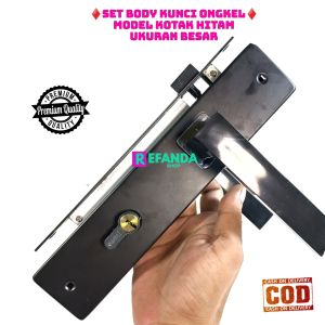 set body ongkel kunci ukuran besar untuk pintu depan dan kamar model kotak hitam
