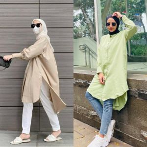 SHINE FASHION - KEMEJA AILEN /Ailen Tunik Atasan Muslim Fashion Wanita Termurah & Terlaris- NN