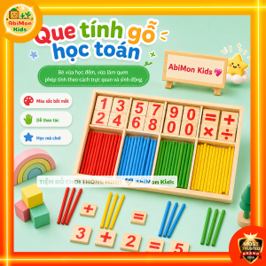 Hộp Que Tính Gỗ Nhiều Màu | Gồm Que Tính Số Và Ký Hiệu Phép Tính Giúp Bé Học Toán Trực Quan Ngay Từ Nhỏ
