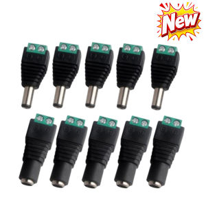 5 Pairs 5.5 x 2.1mm Male and Female DC Socket Adapters 12V CCTV Camera Power Supply Connectors
