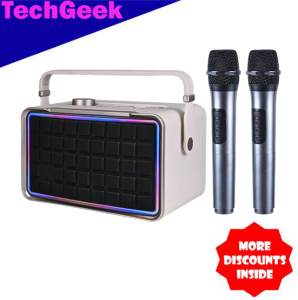 TG SK-2082 Wireless Bluetooth V5.0 Speaker HiFi Sound Quality RGB Speaker Karaoke with Dual Wireless Microphone