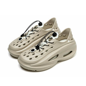 [Free Shipping] New Outdoor Sports Lace-Up Clogs For Men Summer Non-Slip Breathable Thick-Soled Hiking Shoes With Heel Support