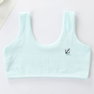 KUCHAR Kids Girl Training Bra Teenage Underwear Seamless Plain Color Young Student Vest Wireless Cotton Sports Bralette 8-16 Years Old