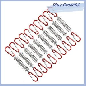 Ditur Portable Stainless Steel Tent Tension Spring Buckle Canopy Awning Rope Tensioner Outdoor Equipment