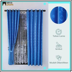 Gorden Terbaru 2023 Murah Motif Polkadot Kain Poliester Lembut Model Smokering Tinggi 150 cm