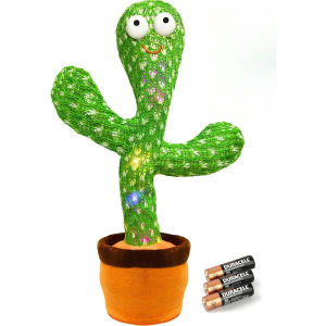 [SG] Dancing Cactus Toys Talking Cactus Light Up Singing Interactive Plush Gift for Kids 6-36 Months