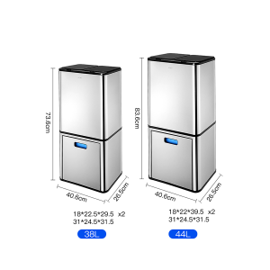 Thùng rác cảm ứng 3 ngăn dung tích lớn CCKO CK9922 cao cấp