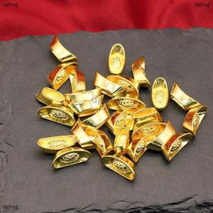 [COD] dgheg 10pcs Ingot Chinese Yuan Bao Wealth en Statue Ingots Decor Ornament Decorative Year New Bar Lucky Money Prosperity