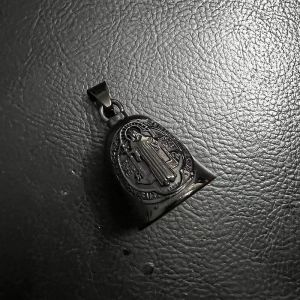 Pure Stainless Steel Benedict of Nursia Pendant St. Benedict exorcism Locomotive Bell Necklace