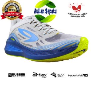 910 Nineten Sepatu running pria - Haze vision 1.0 abu muda biru kuning