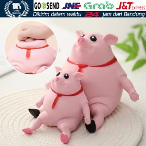 Squeeze Pink Pigs Antistress Toy / Babi Merah Muda / Mainan TPR Babi Merah Muda / Mainan Menghilangkan Stres Dengan Pasir Memori