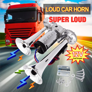 BERGARANSI Otoheroes Klakson corong 12 volt 24 volt truk Trompet Mobil Dual Air Horn 95dB JD-1020