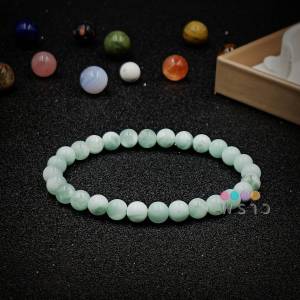 (พราว) .หินกรีนแองเจิลไลต์ Green Angelite เกรด A ขนาด 8 มม. หิน #เขียวเหนี่ยวทรัพย์ ผ่านพิธีปลุกเสกเรียบร้อยแล้ว