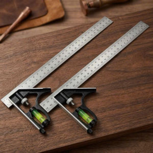 Thước Eke Đo Góc 3in1 300mm Có Nivo – Thước Eke Vuông Inox | Đo Góc 90 Độ Lấy Dấu Làm Mộc DIY
