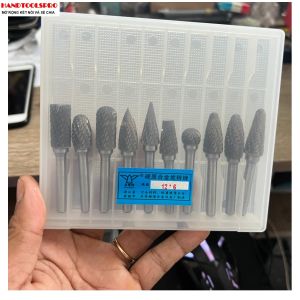 Bộ 10 Cây Mũi Mài Khắc Làm Lũa Hợp Kim VONFRAM Cán 6mm Size 6-8-10-12mm JIN YING PAI