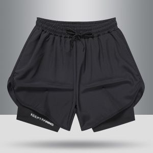 VFASION Quần Đùi Short Thể Thao Ngắn 2 Lớp Tập Gym chạy bộ Bơi Quần Short Thể Thao Giả Hai Lớp Màu Đen Xám Nhanh Khô Thoáng Khí M-5XL