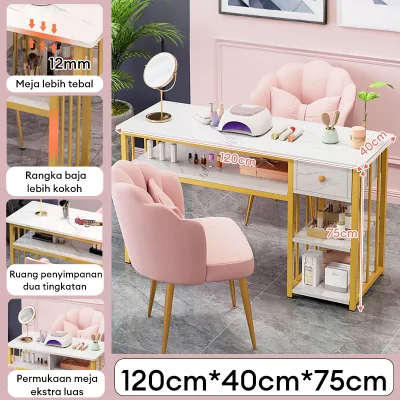 Meja Nail Art Meja Manikur Ganda Meja Salon Kuku Modern Minimalis Multifungsi