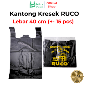 Kantong Plastik RUCO Lebar 40 Kresek HD Ekonomis Tebal Murah isi 15 pcs Daur Ulang