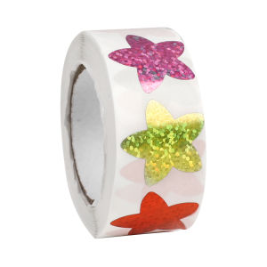500Pcs/roll Glitter Star Stickers DIY Gifts Sealing Labels Scrapbooking Kids Laser Star Reward Sticker Birthday Party Decoration