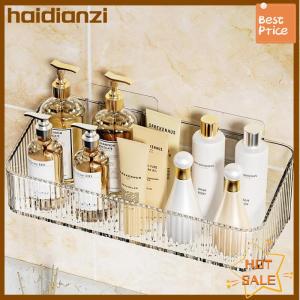 haidianzi Wall Mounted Cosmetics Storage Rack No Hole Required Plastic Corner Wall Shelf Organizer Bathroom Accessories