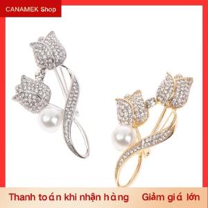 CS 1 cái Trâm Rhinestone Tulip hoa Trâm chống chói phù hợp với trâm cổ áo pin đồ trang sức