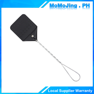 1pcs Manual Leather Fly Swatter Hanging Flyswatter With Metal Handle Easy To Clean