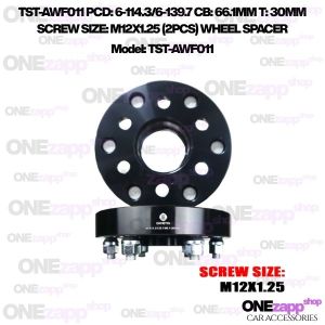WHEEL SPACER TST-AWF011 PCD: 6-114.3/6-139.7 CB: 66.1MM T: 30MM SCREW SIZE: M12X1.25 (2PCS)
