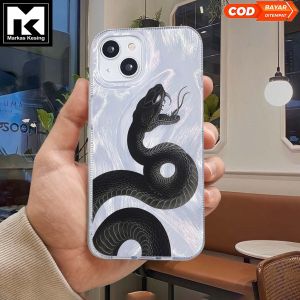 Case Silver Feather Hologram FullCover ( ULAR ) For IPHONE IP. 7 PLUS IP. X IP. XR IP. 11 IP. 12 IP. 13 IP. 13 PRO IP. 15 IP. 15 PRO IP. 14 PRO MAX IP. 15 PRO MAX