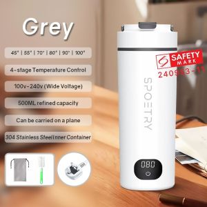 SG [Stock] Portable Electric Kettle Travel Kettle Kettle 500ml Smart Water Kettle Stainless Steel Kettle Cup