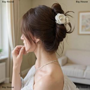 [COD] Big House Elegant Rose Flower Hair Claw For Women Girls Sweet Hair Ornament Back Head Floral Hair Clip Hairpin Fashion Hair Accessories