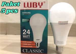 BOHLAM LED LUBY CAHAYA PUTIH PAKET 5 PCS 24  WATT