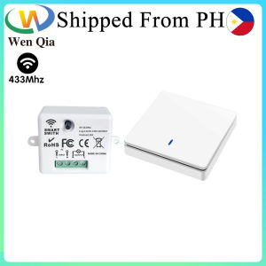 (Shipped from PH)WenQia Wireless Light Switch 110v 220v 230v 10a Mini Module Rf 433MHz Remote Controller Wall Panel for Home Celing Lamp/LED ON OFF