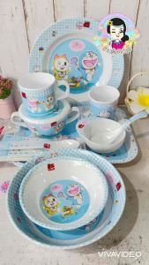 ชุดทานข้าวเมลามีน ลายโดราเอม่อน-สวีทลิตเติ้ลดิงส์ by superware #ร้านรุ้งจิปาถะ