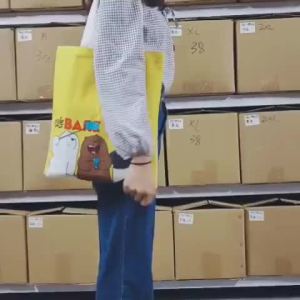 EKK Tote Bag Student Korean Style Sling Women Canvas Bag Print Storage Shoulder Totebag