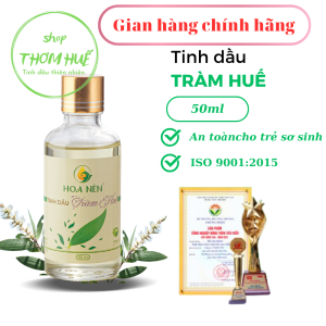 Tinh dầu Tràm Huế nguyên chất Hoa Nén - Chuẩn VietGAP - Chăm sóc sức khỏe bé - 50ml
