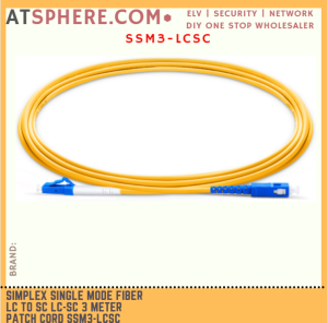 Simplex Single Mode Fiber Optic LC to SC LC-SC SC-LC 3m 3 Meter Patch Cord Cable SSM3-LCSC