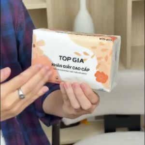 Khăn giấy rút Top Gia sắc hạ cao cấp 4 lớp dập vân 4D thành phần bột giấy từ thiên nhiên