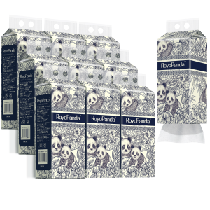 【1/2/5/10 Packs】RoyoPanda Tissues Paper Kitchen Tissue Hanging Pull-Down Tissue Super Absorbent And Ultra Soft Eco-Friendly Facial Tissues 5000 Sheets 4-Ply