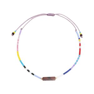 RGFV Hand Rope Bohemian Beaded Bracelet Simple Adjustable Rectangle Stone Bracelet Vintage Minimalist Colorful Bracelet Gifts