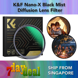 K&F Nano X Black Pro Mist (1/4 and 1/8) Diffusion Lens Filter (Soft Focus CineBloom Effect) (37mm 40.5mm 43mm 46mm 49mm 52mm 55mm 58mm 62mm 67mm 72mm 77mm 82mm)