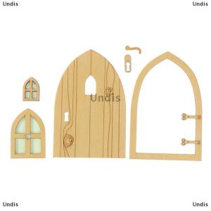 [COD] Undis 1Set Dollhouse Miniature Fluorescent Fairy Elf Door Window Model House Decor Toy