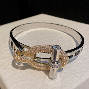 Cross-border best-selling copper plating 18k New model of genuine gold crossbar ot Series of rings and bracelet sets light luxury copper inlaid with zirconium manufacturer