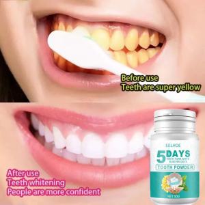 EELHOE 5 Hari Teeth Whitening Powder Pemutih Gigi Perlengkapan Perawatan Pribadi Bedak Perontok Karang Gigi 50g