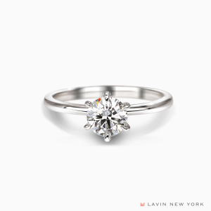 Lavin New York IGI Lab-Grown Diamond Hidden Halo Collar Engagement Ring in 750/18K White Gold - Olivia