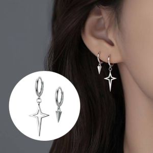 1/3Pair Fashion Asymmetric Cross Stare Cone Earring Punk Hip Hop Dangle Earrings for Women Men