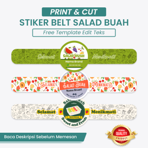 Stiker Belt Salad Buah - Stiker Segel Salad Buah ubah teks | SSB 4