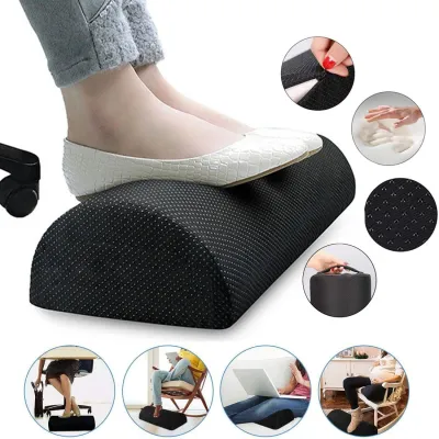 Office Foot Rest Under Desk | Soft Memory Foam Footrest Cushion | Relieves LegLumbar Back Knee Pain | Non-Slip BottomFoot Rest Pillow for OfficeHome Airplane Travel