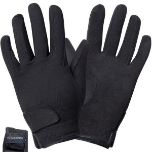 FOUGANZA ถุงมือ ถุงมือขี่ม้าสำหรับเด็กรุ่น Basic เด็กอายุ 8-14 ปี ทนทานต่อการเสียดสี ส่วนฝ่ามือเป็นผ้าหนังกลับเนื้อนิ่ม ส่งไว