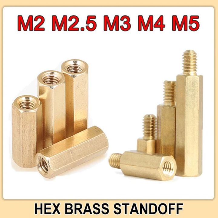 M2 M2.5 M3 M4 M5 Hexagonal Copper Standoff for PCB Circuit Boards and ...